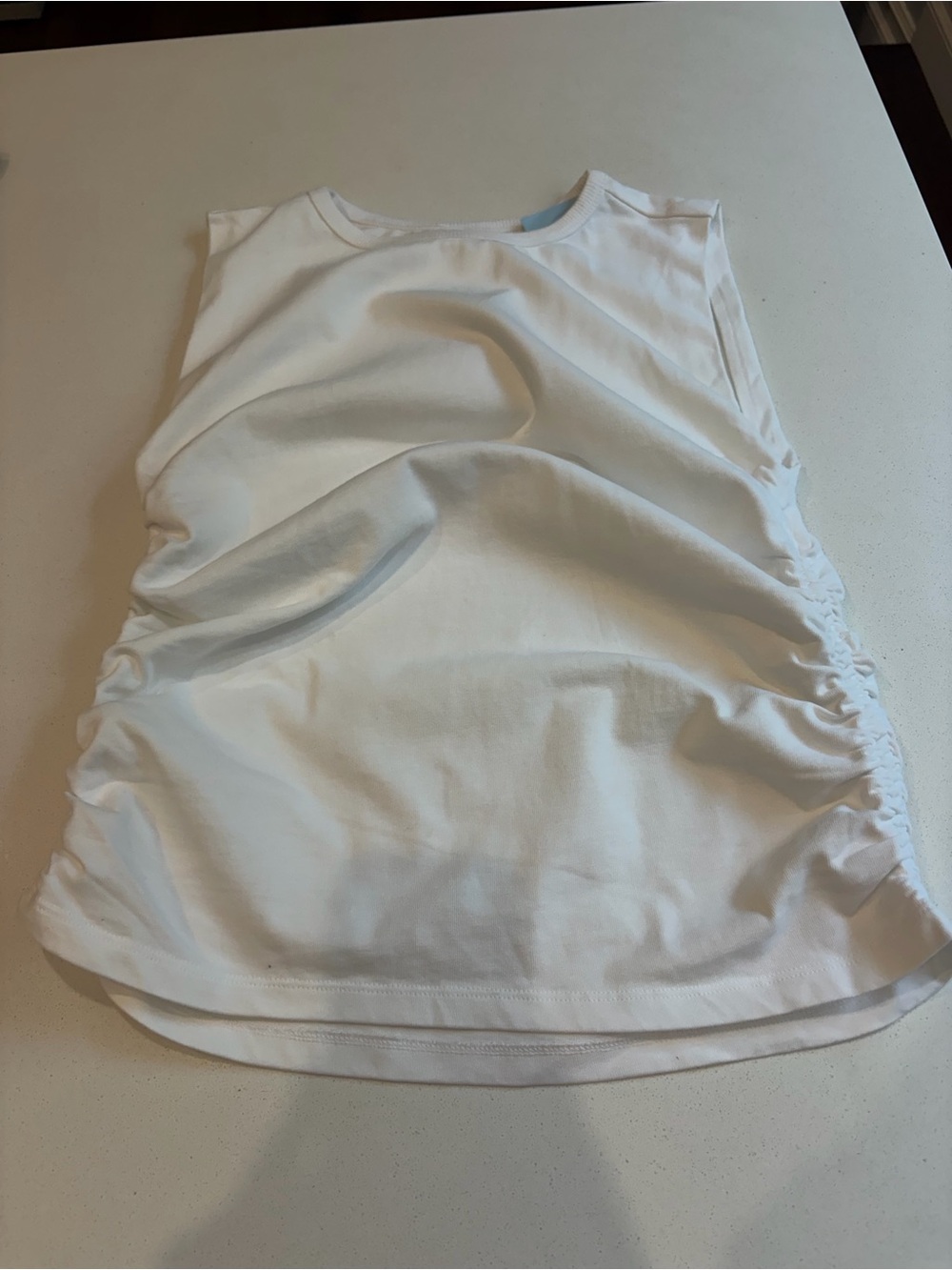 LOFT White Sleeveless Ruched Side Tank